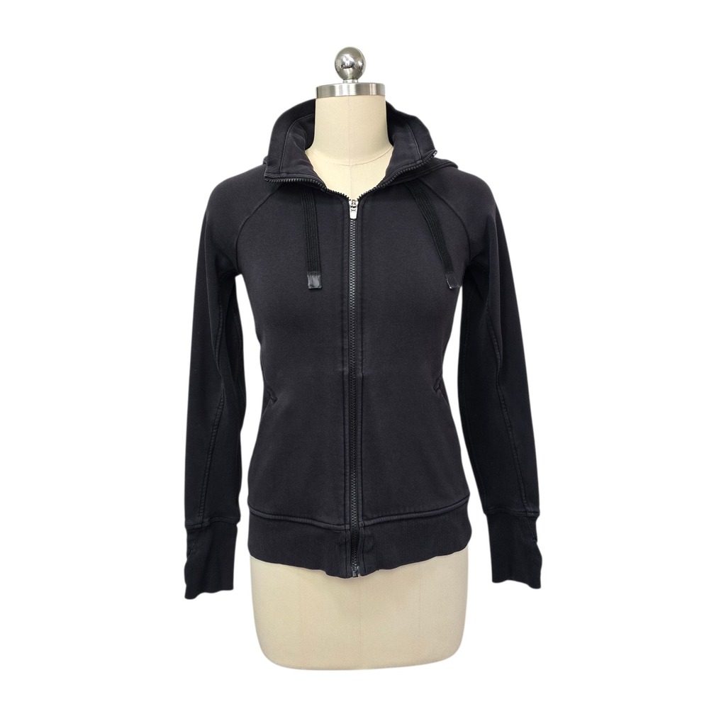 Athleta Black‎ Full Zip Hoodie Sweatshirt Jacket XS Athletic Athleisure Casual